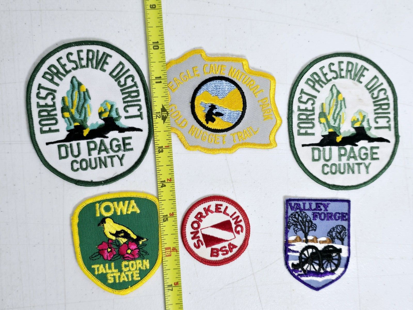 Lot of 6 Vintage Scout Patches: Snorkeling BSA, Forest Preserve Du Page County