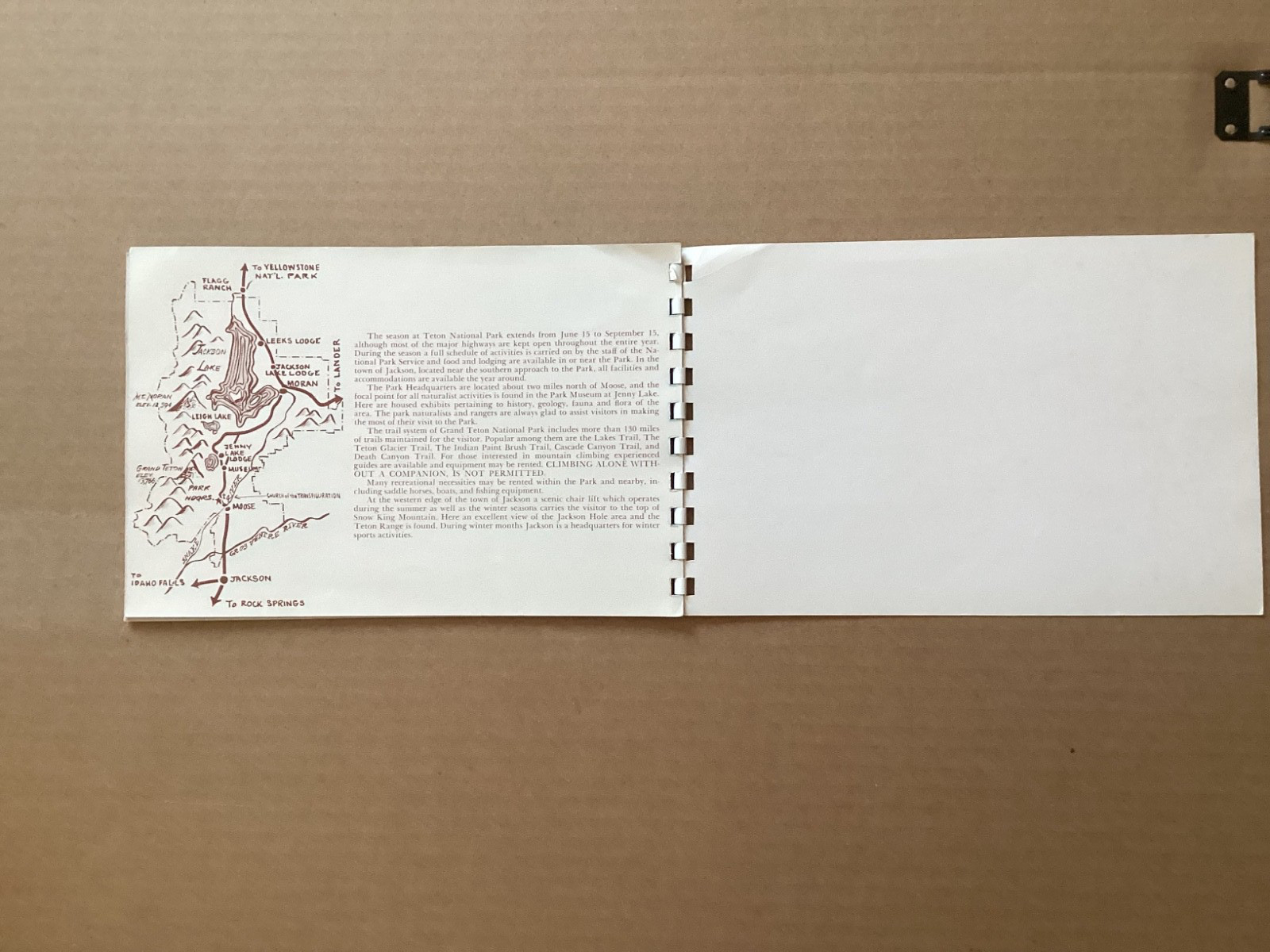 Grand Teton National Park & Jackson Hole Country Photo Booklet. Vintage 1967