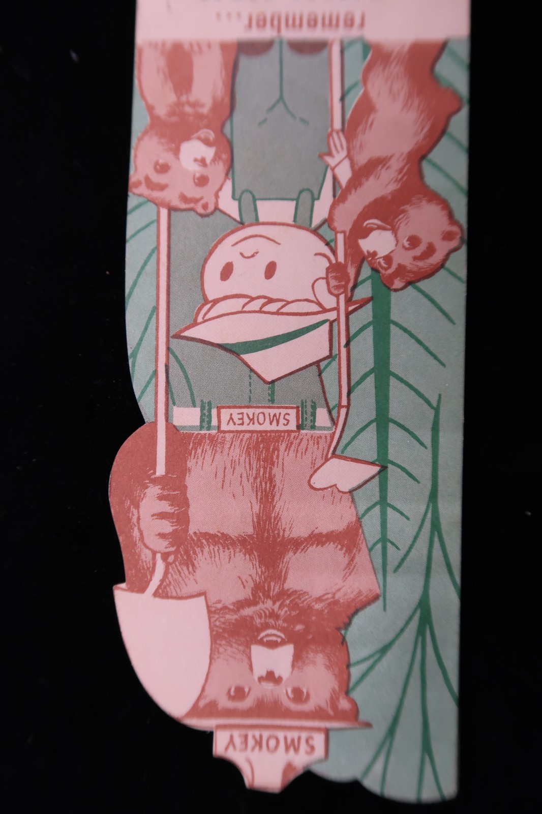 Vtg 1959 US Gov SMOKEY BEAR Bookmark Forest Fire Prevention Rules Die Cut Rare