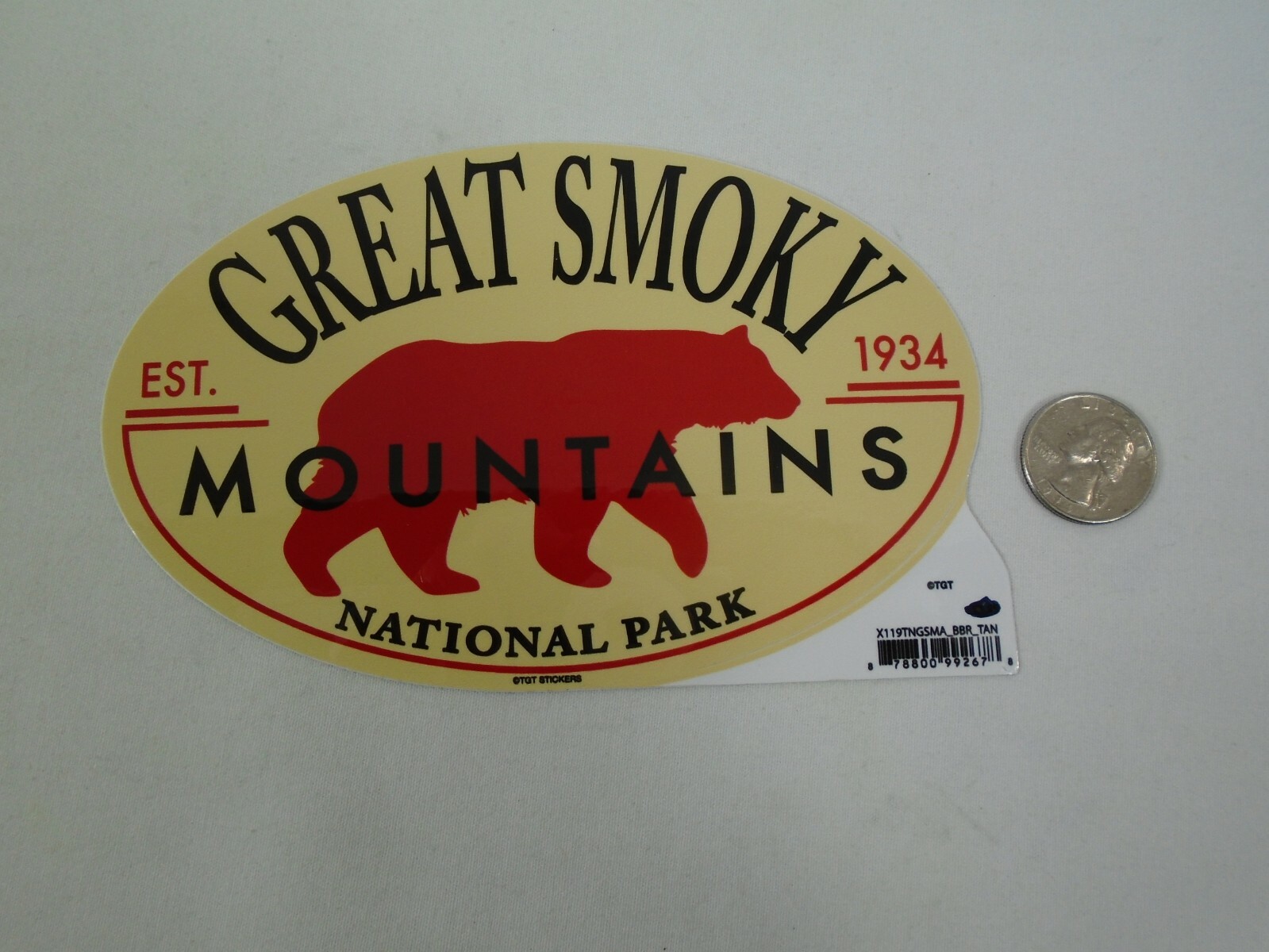 Great Smoky Mountains National Park EST. 1934 Bear Sticker Peel & Stick 4″x6.25″