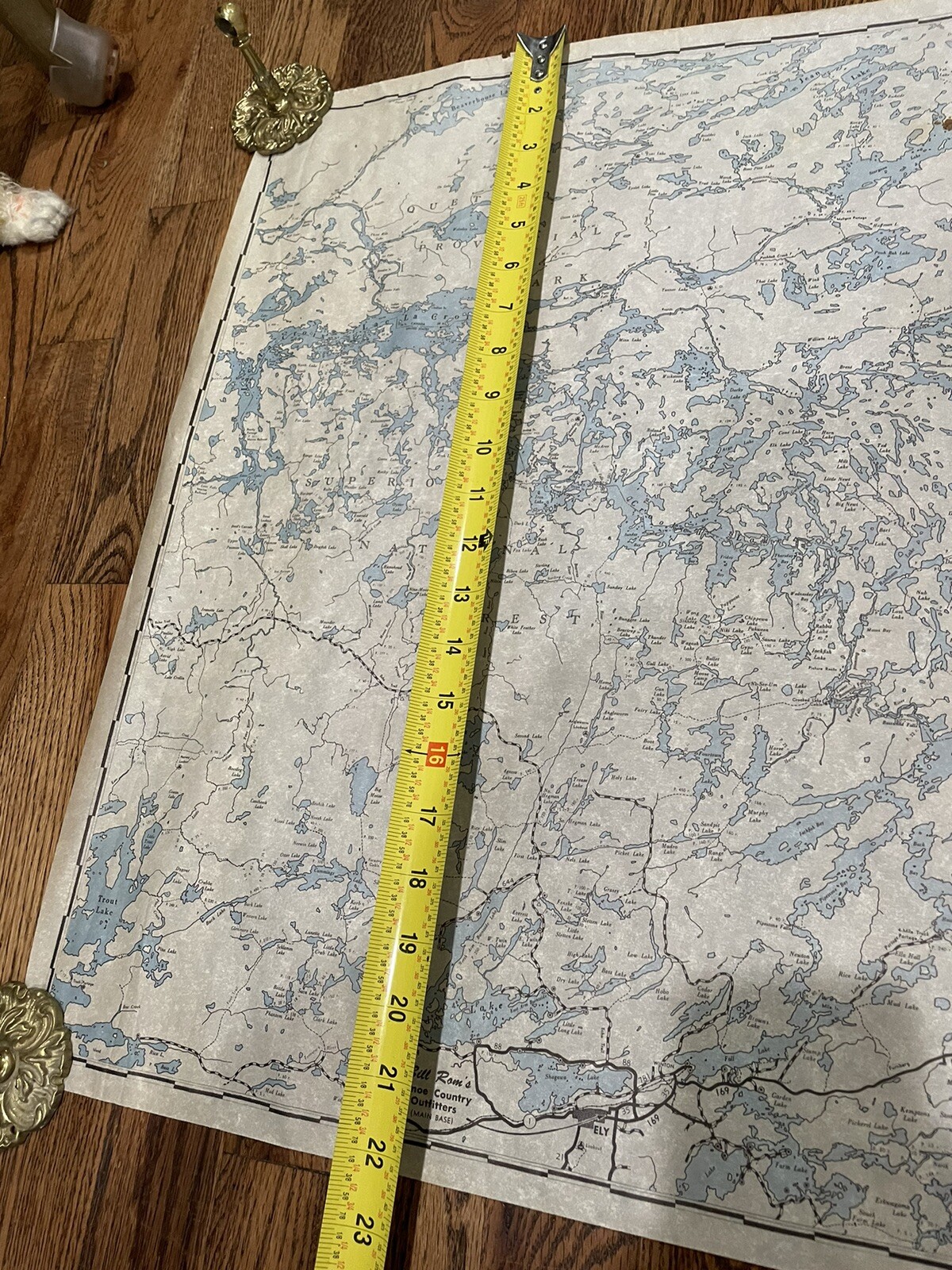 Vintage Minnesota Canada wilderness canoe area 1956 map Poster +