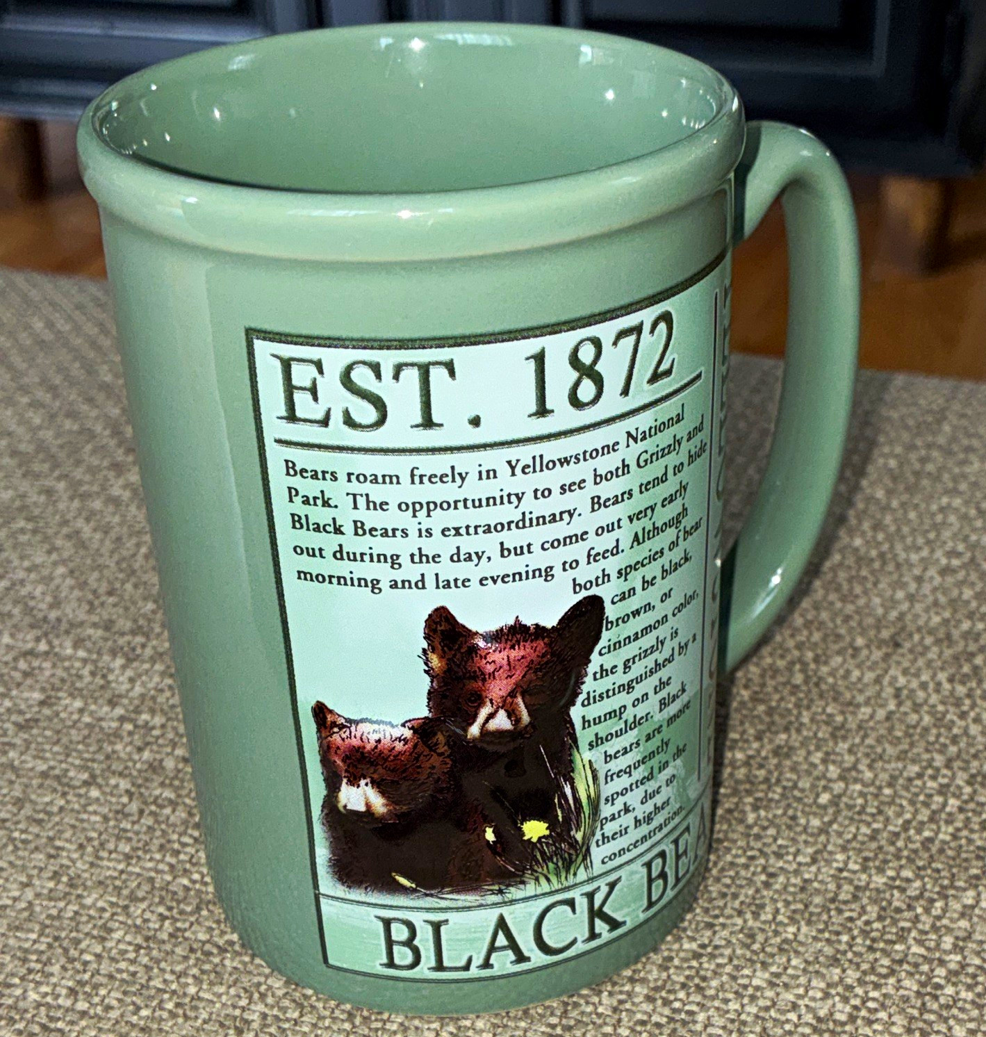 Yellowstone National Park Bear Coffee Mug EST. 1872, National Parks Theme