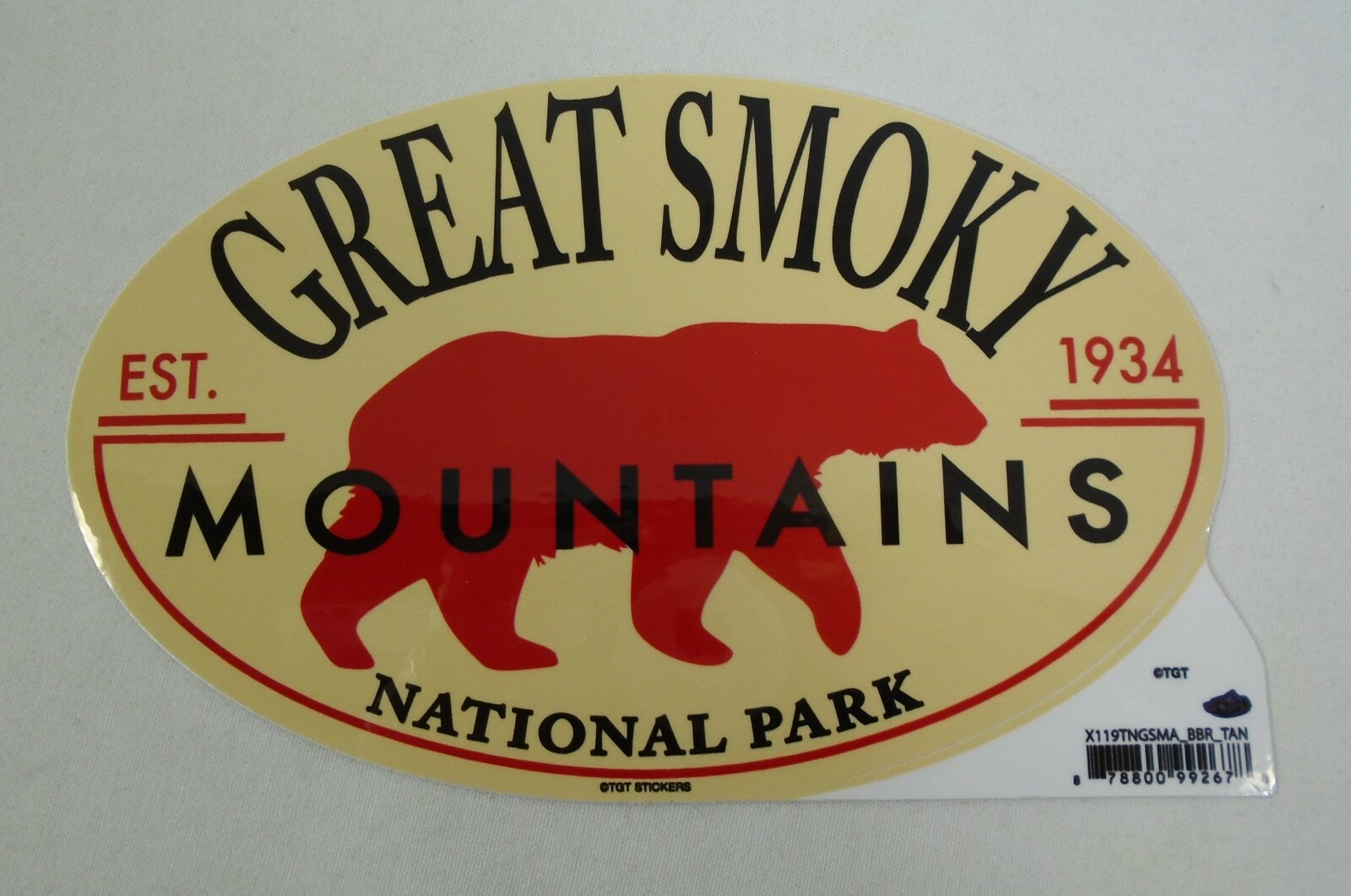 Great Smoky Mountains National Park EST. 1934 Bear Sticker Peel & Stick 4″x6.25″