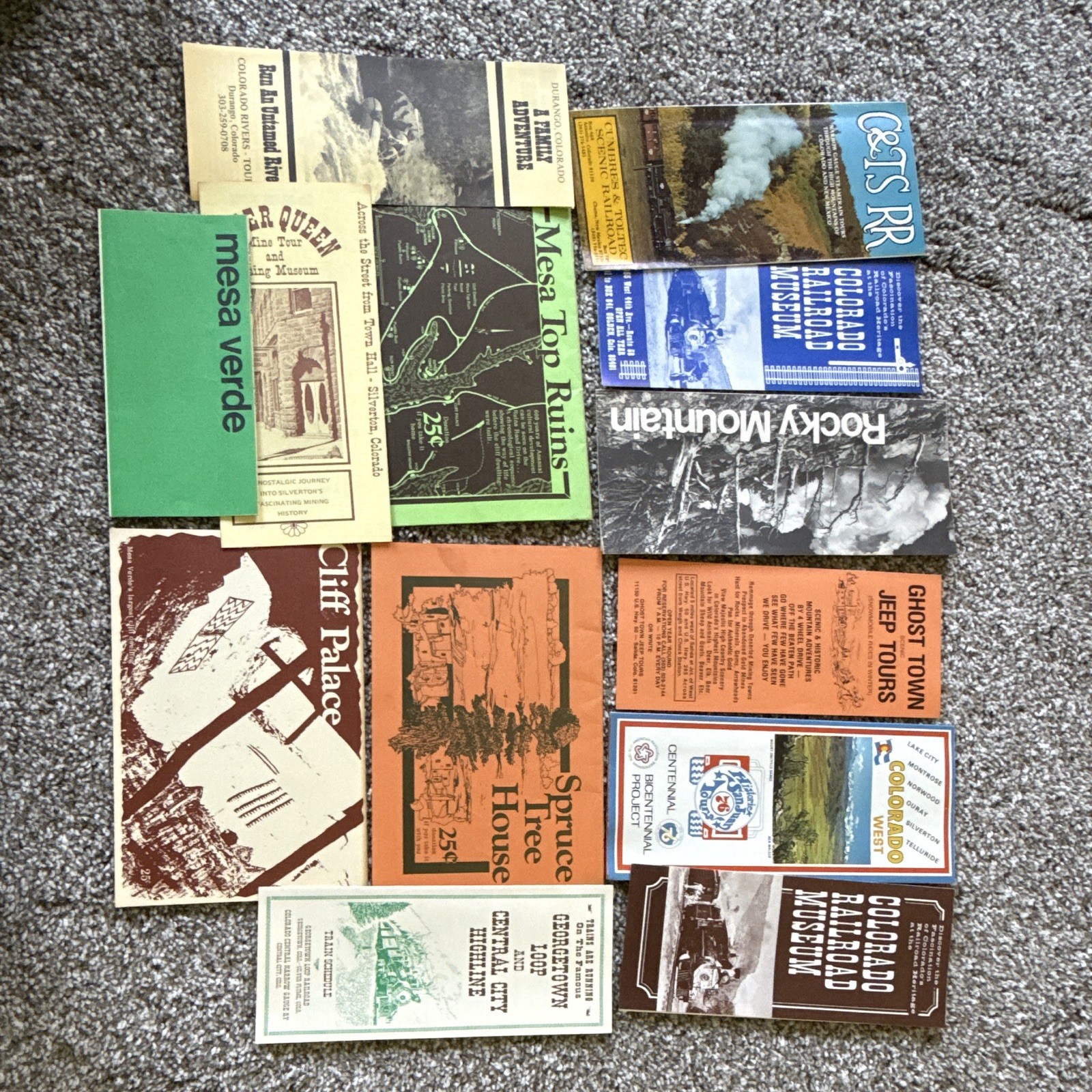 13 Mesa Verde & Rocky Mountain National Parks Fold-Out Maps/Brochures from 1977