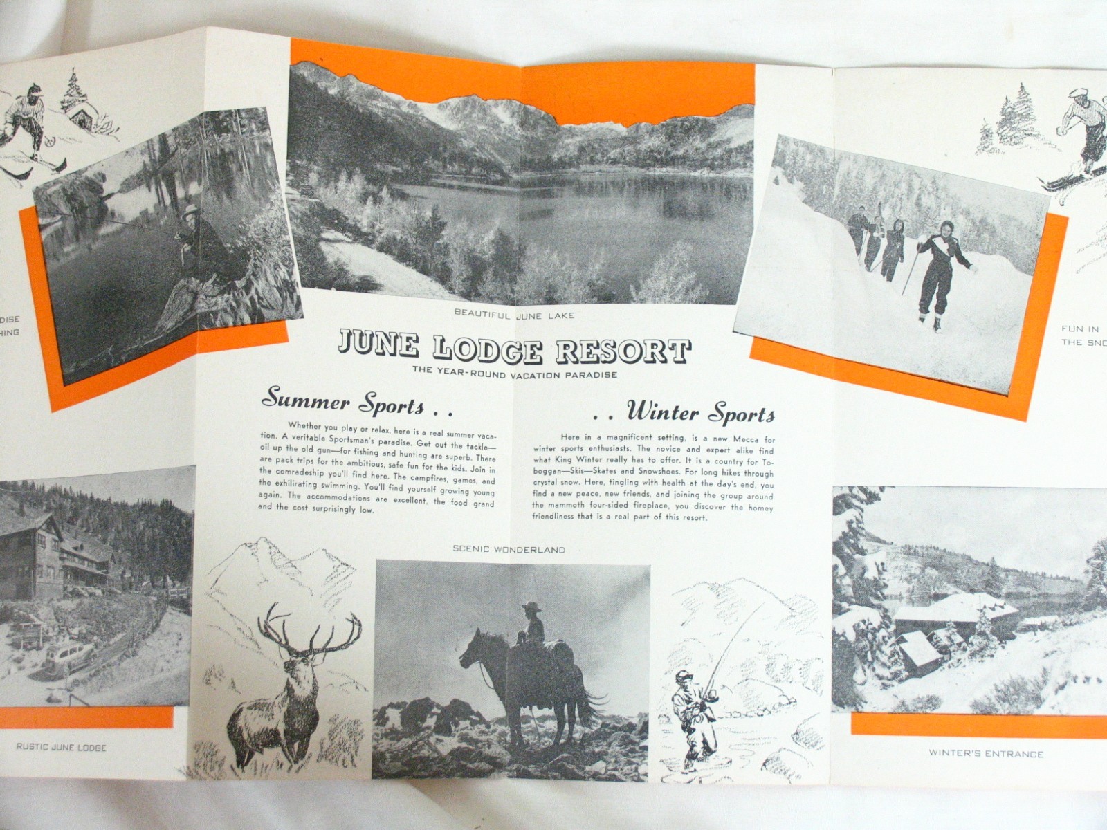 1923 YOSEMITE ROAD GUIDE CAMP CURRY Map & June Lodge Resort Brochure