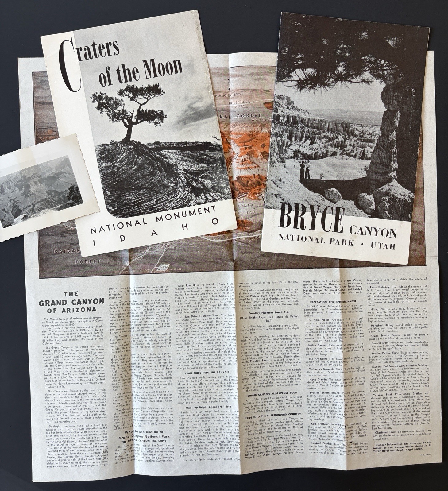 1948’s National park Brochures, Bryce, Craters of the Moon, Grand Canyon