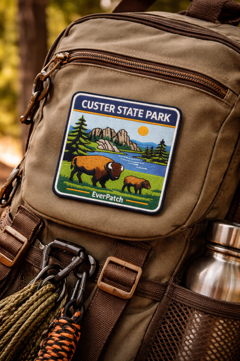 Custer State Park Patch 3” South Dakota Bison Iron On Embroidered Badge