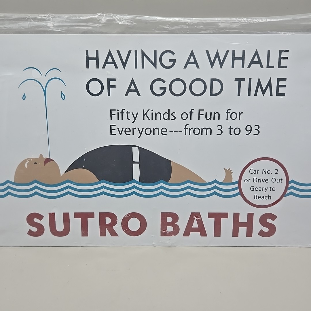 NEW Sutro Baths Golden Gate National Parks 14″ Metal Sign ‘Whale Of A Good Time’