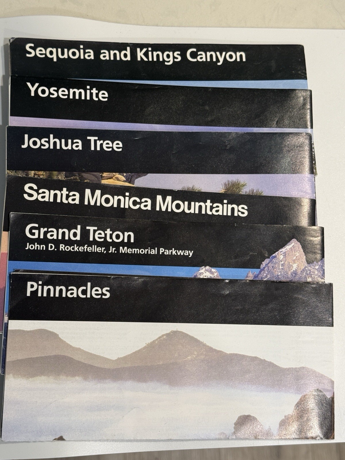 Lot Of 6 Unigrids/Brochures Major National Parks Yosemite Grand Teton Sequoia