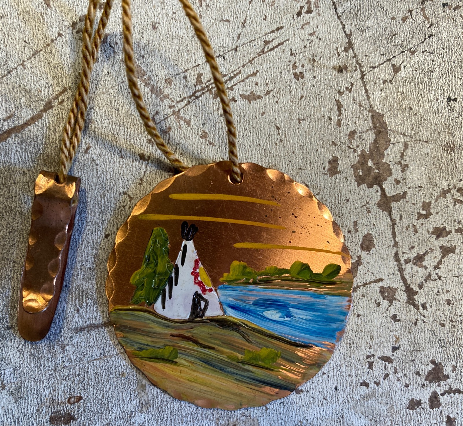 Vintage Hand Painted Copper Salt Lake City Souvenir Book Mark