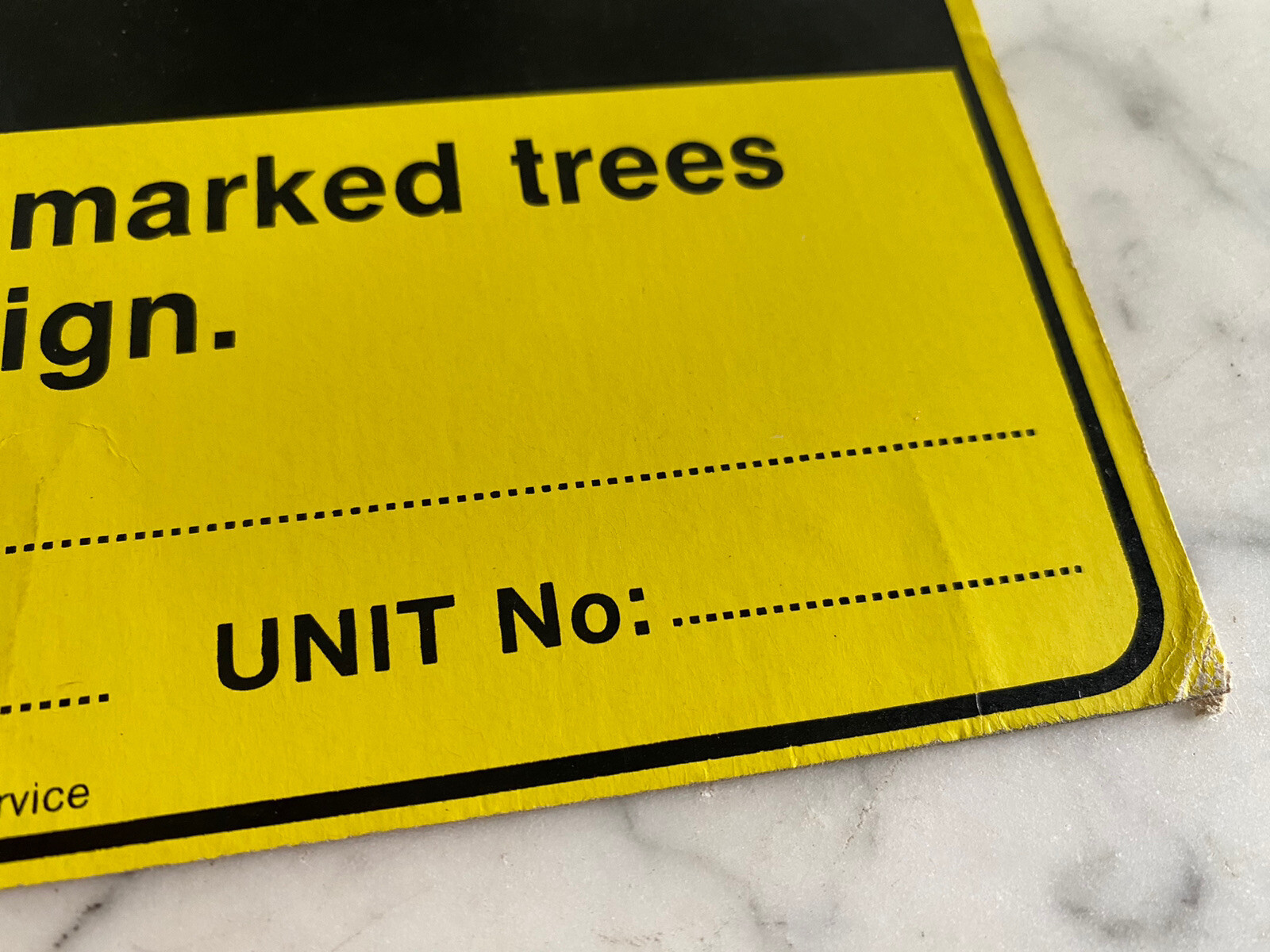 Vintage US Forest Service Boundary Thinning Unit Sign Poster – paper sign