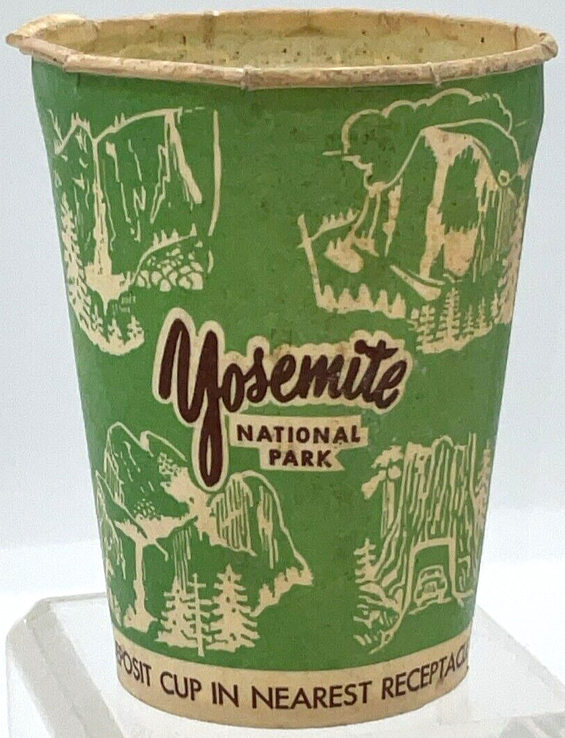 RARE Yosemite National Park Disposable Drink Lily Tulip Paper Cup True Ephemera