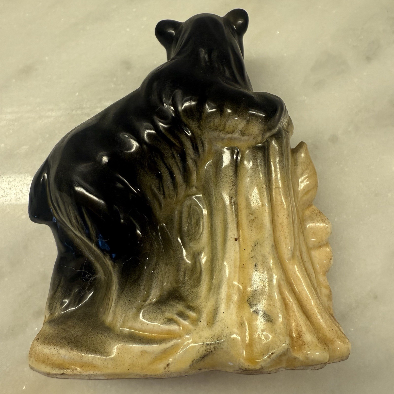 Vintage Great Smoky Mountains National Parks Ceramic Bear Flower Thermometer 80s