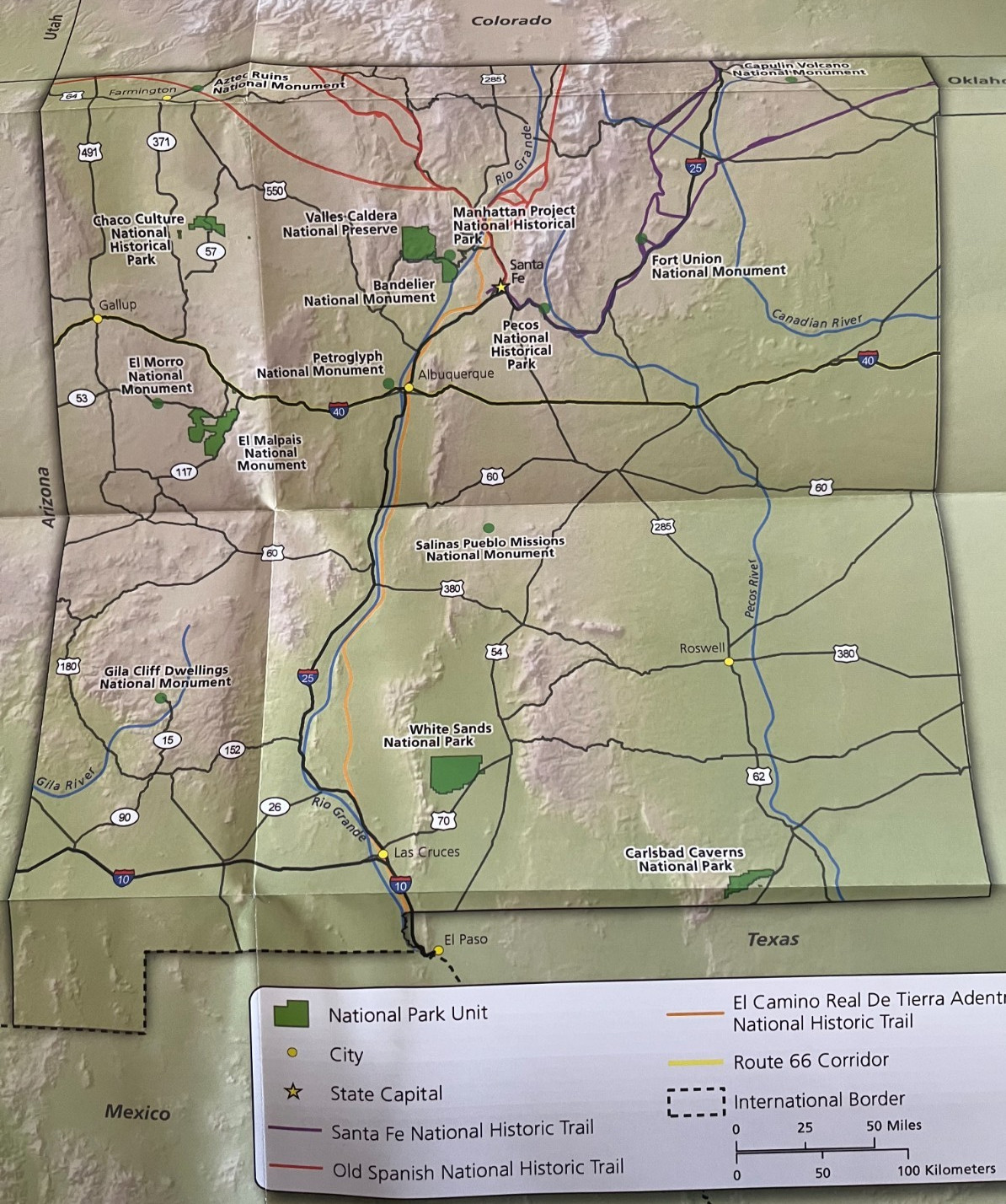 EXPERIENCE the PARKS of NEW MEXICO NATIONAL PARK SERVICE UNIGRID BROCHURE/MAP B