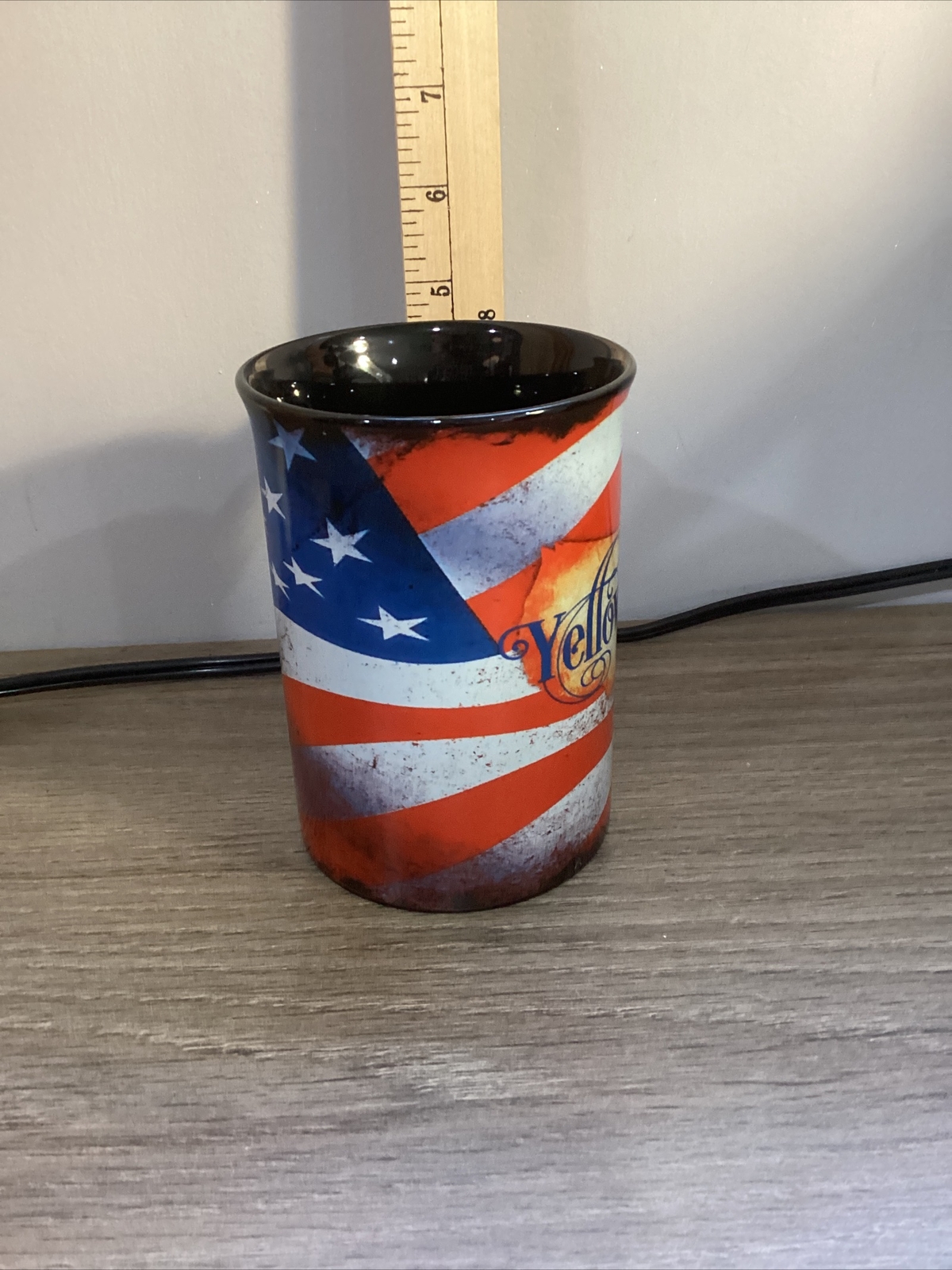 YELLOWSTONE NATIONAL PARK SOUVENIR MUG COFFEE CUP RED WHITE BLUE USA *F