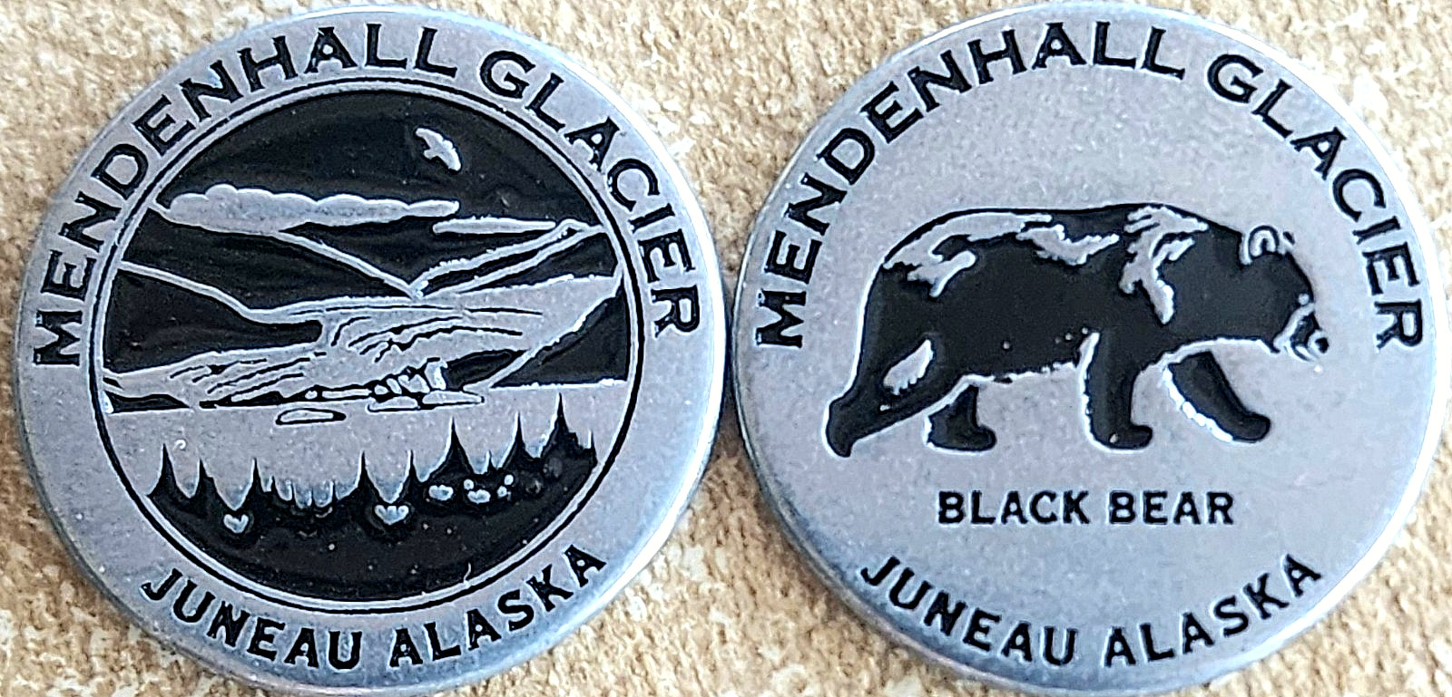 MENDENHALL GLACIER – BLACK BEAR – JUNEAU ALASKA – NATIONAL PARK TYPE TOKEN