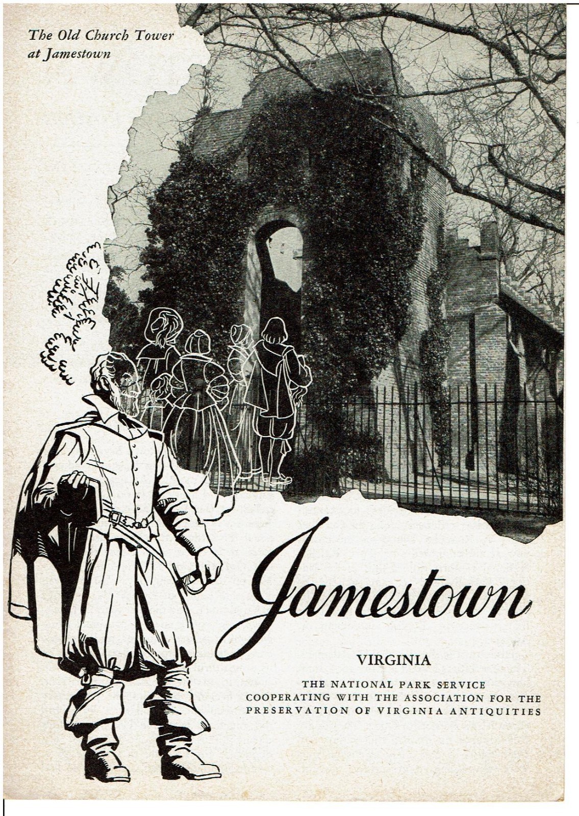 1952 Jamestown National Historic Site, Virginia-USNPS Pamphlet/Guide 8 pgs B/W