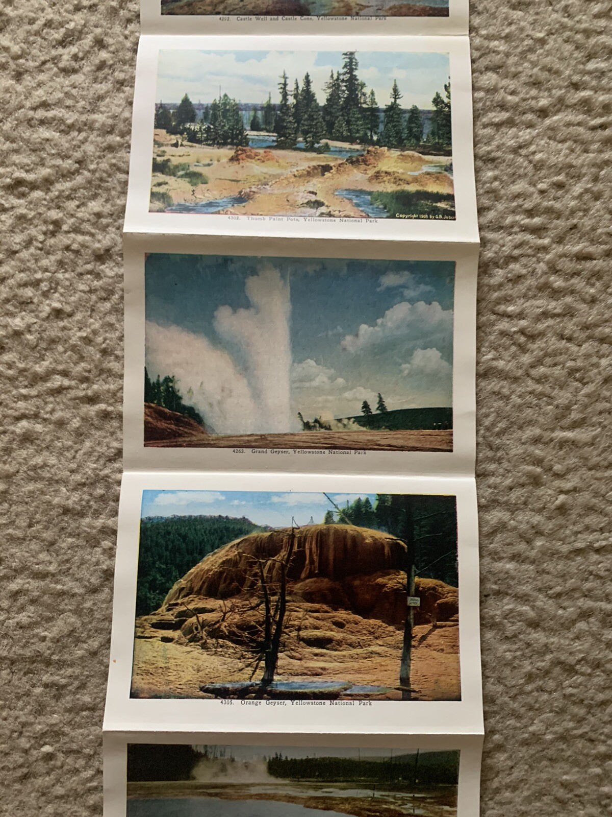 1920s 1927 GEYSERLAND YELLOWSTONE NATIONAL PARK souvenir Pack Picture Cards Vtg