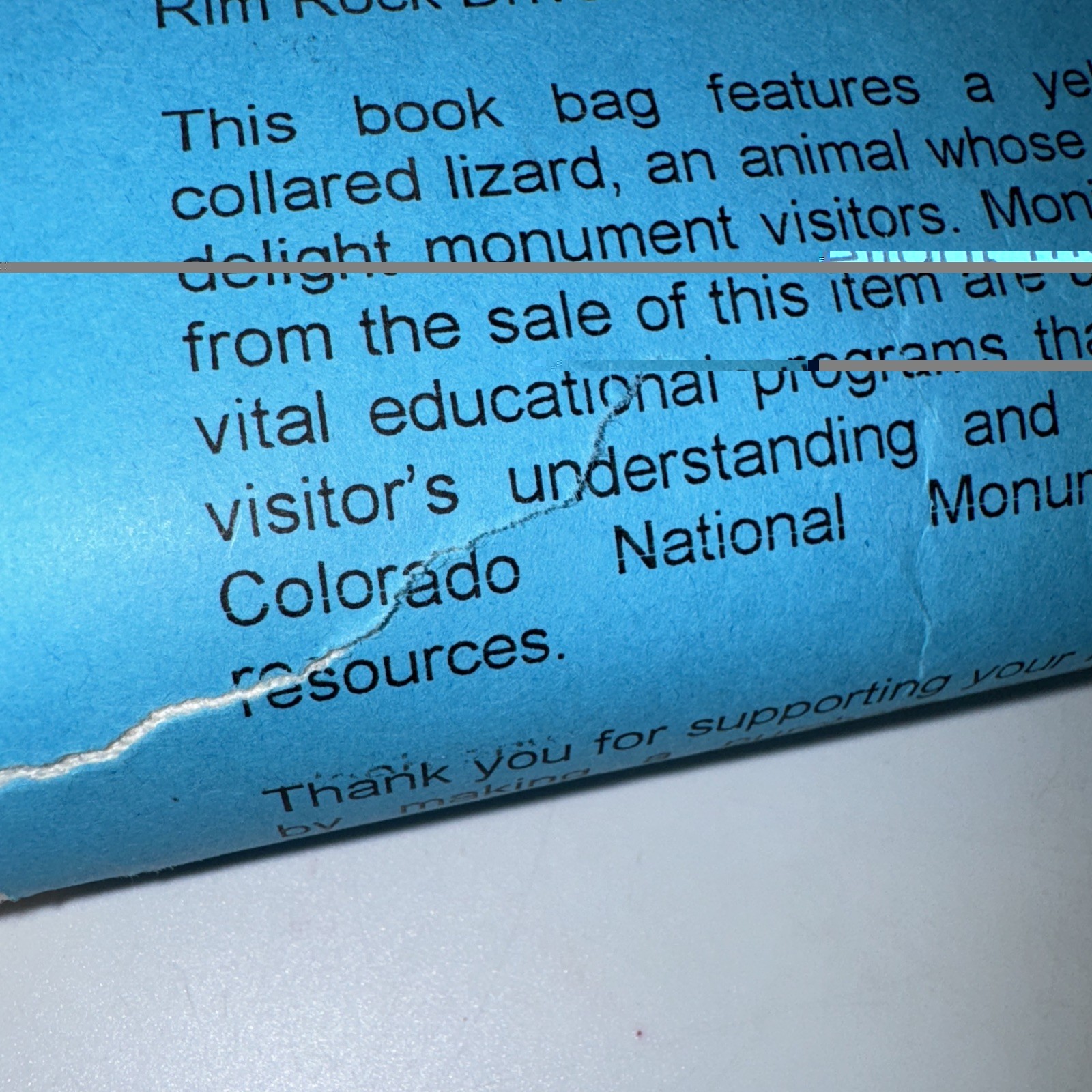Vintage Colorado National Monument Canvas Tote Bag 1996 National Park NOS