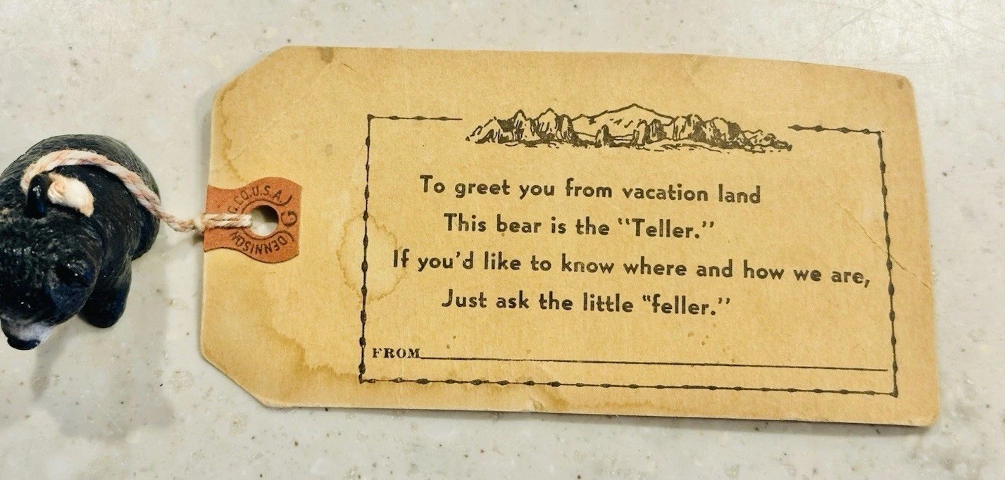 Antique 1920s YELLOWSTONE NATIONAL PARK Souvenir Bear (for Mailing w/o Wrapping)
