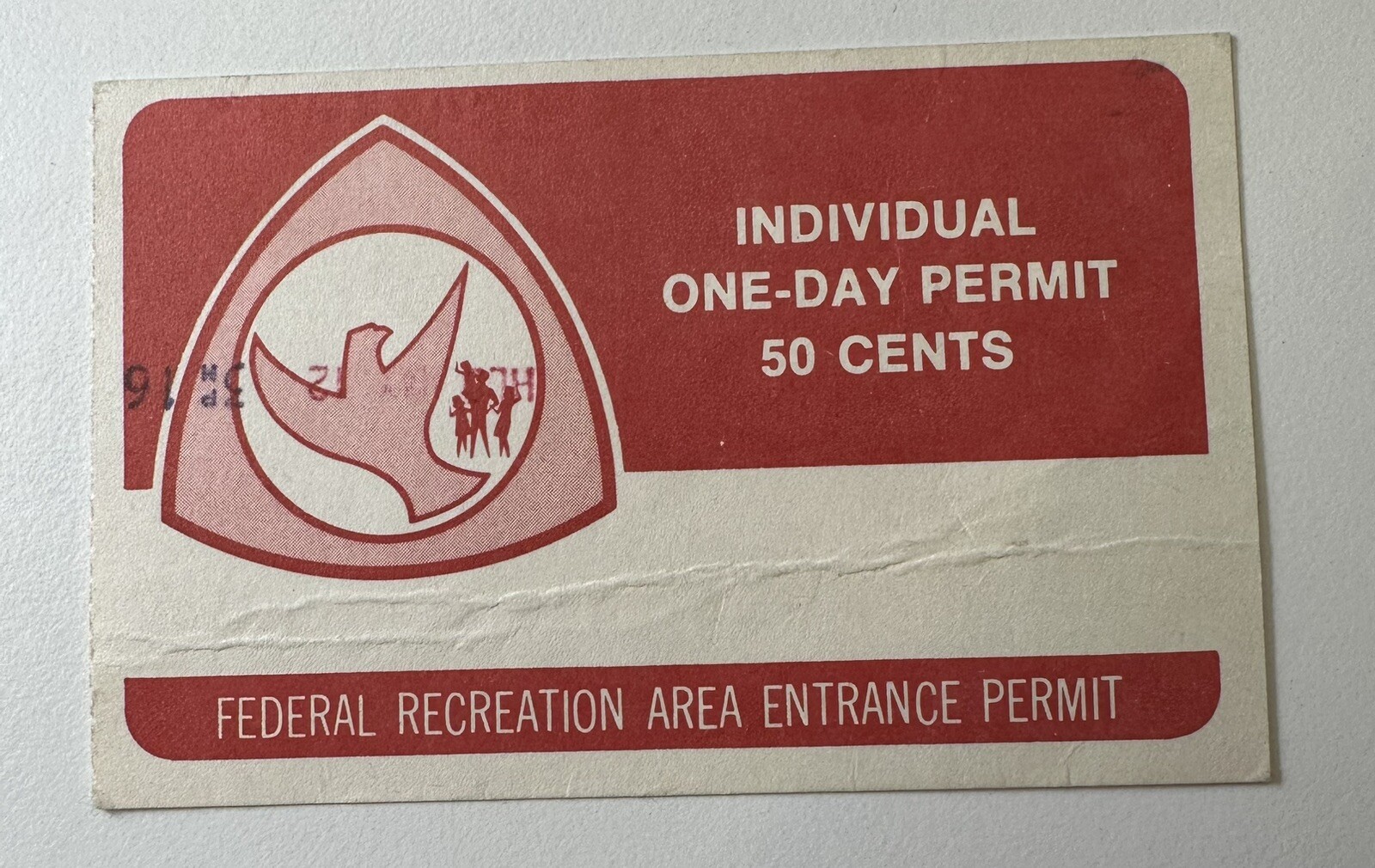 Vintage Entrance Ticket 1967 Federal Recreation Area One Day Permit