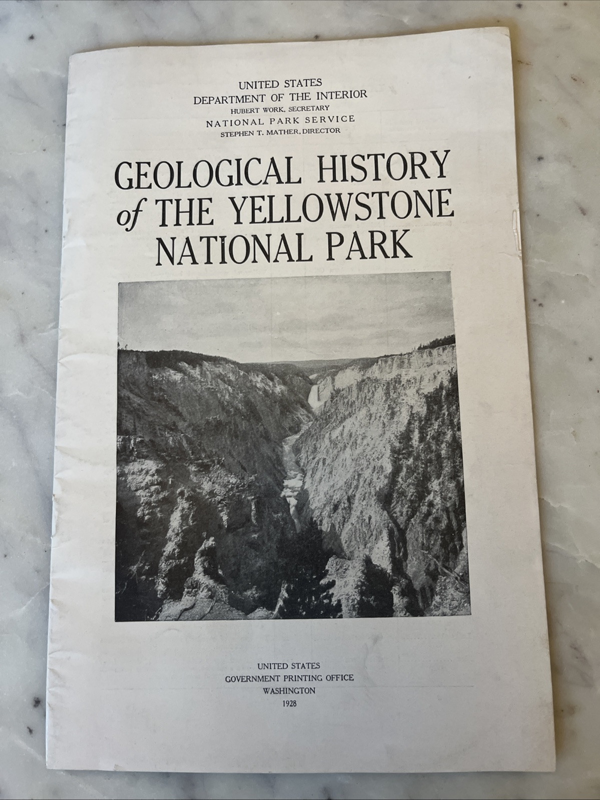 1921 Geological History of the Yellowstone National Park Pamphlet with Map A2