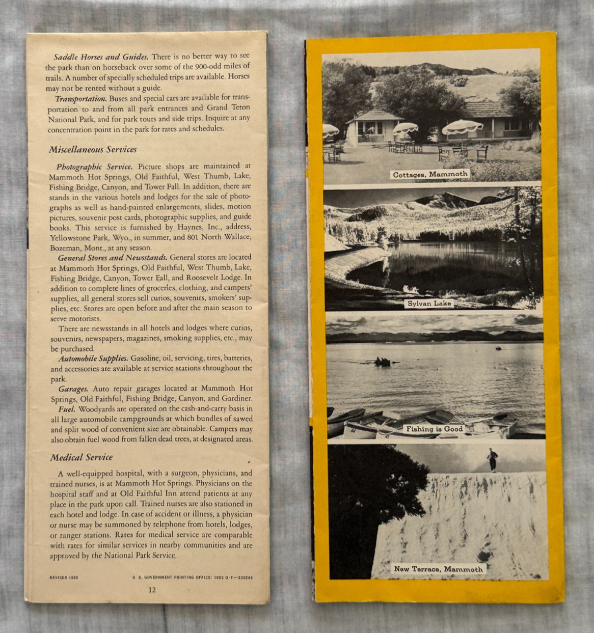 1955 Promotional Brochure to Yellowstone National Park, Lot of 2
