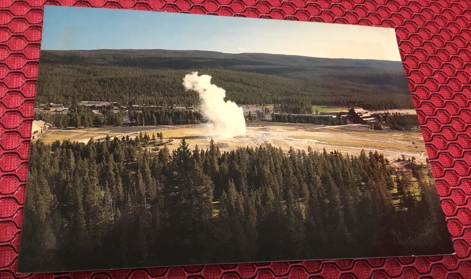 Souvenir Wall Plaque. Old Faithful. Yellow Stone National Park. Deer Framed 0903