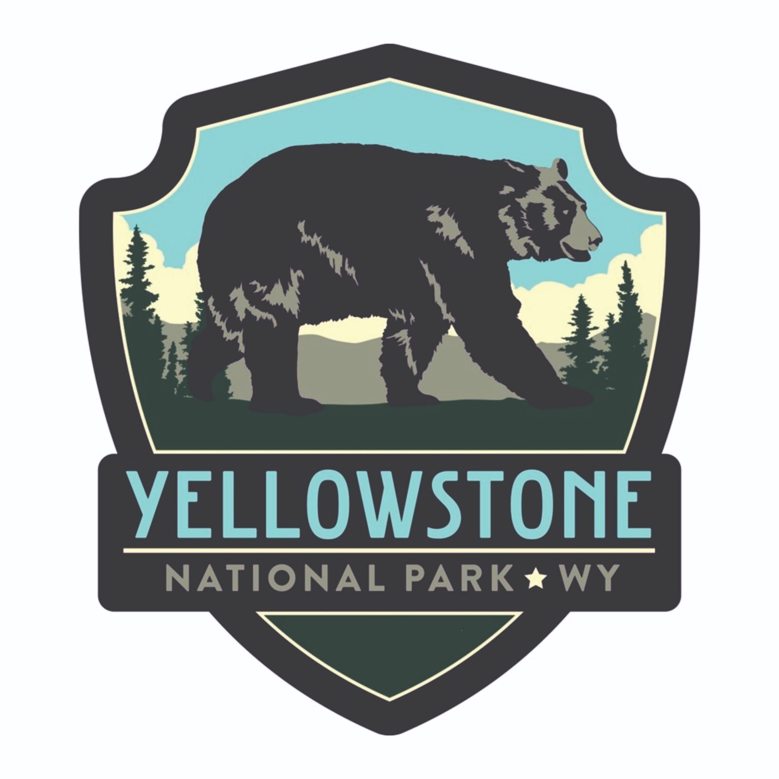Yellowstone National Park Sticker Montana Wyoming Idaho National Park Decal