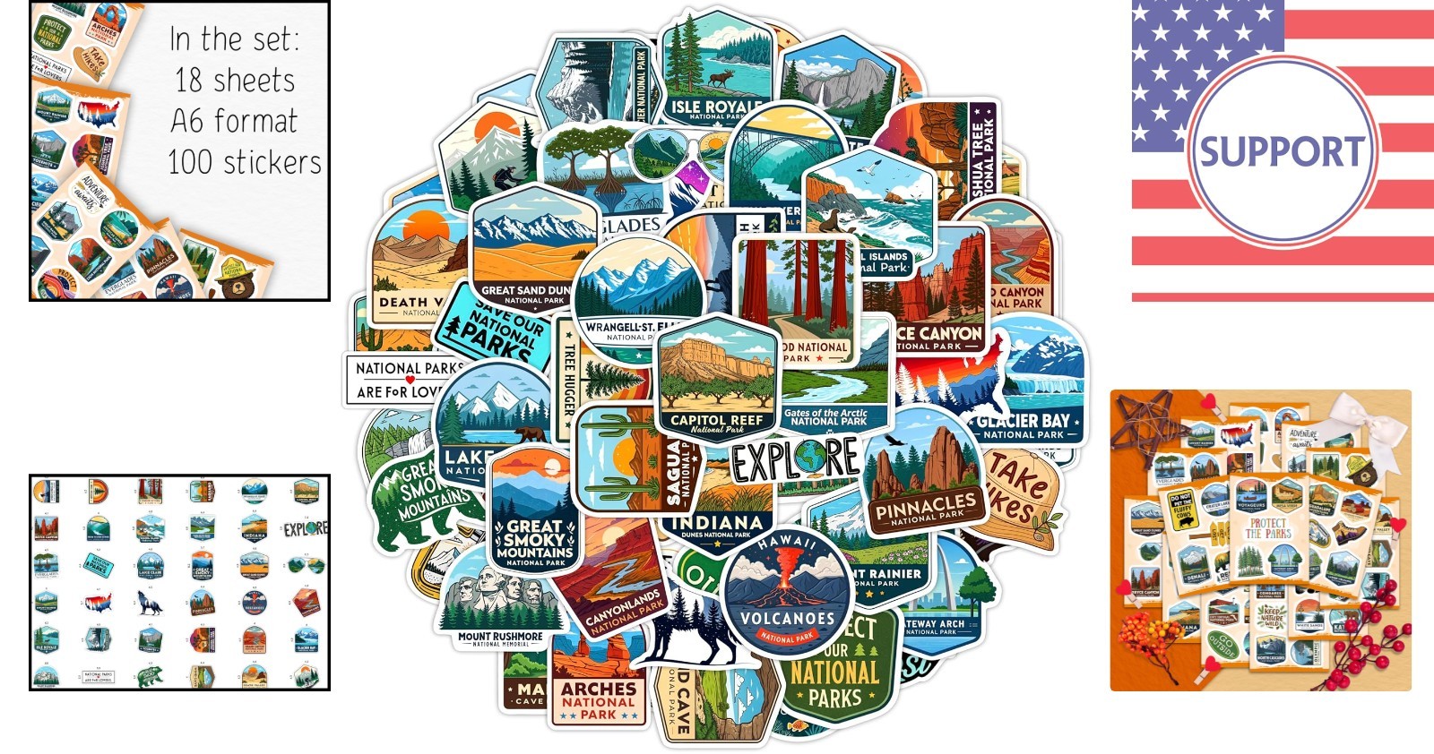 100 Waterproof Vinyl Stickers – Decorate Your Gear with Nature’s Beauty