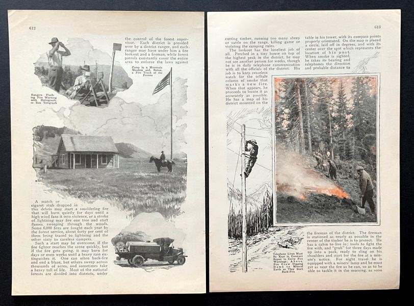 “Life of a Forest Ranger” 1925 article National Park fire fighting & prevention