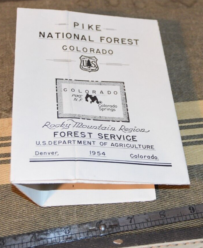 1954 PIKE NATIONAL FOREST Colorado Rocky Mountain Service USDA MAP