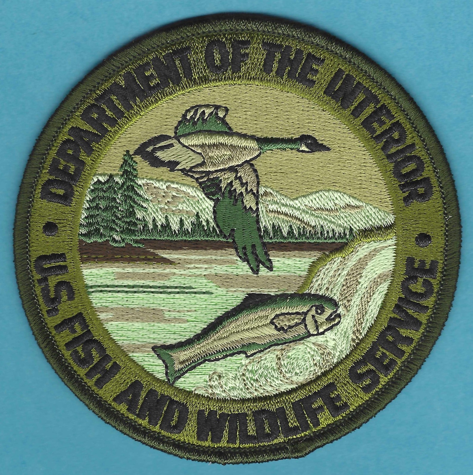 UNITED STATES FISH AND WILDLIFE SERVICE DEPARTMENT OF INTERIOR PATCH RIGHT GREEN