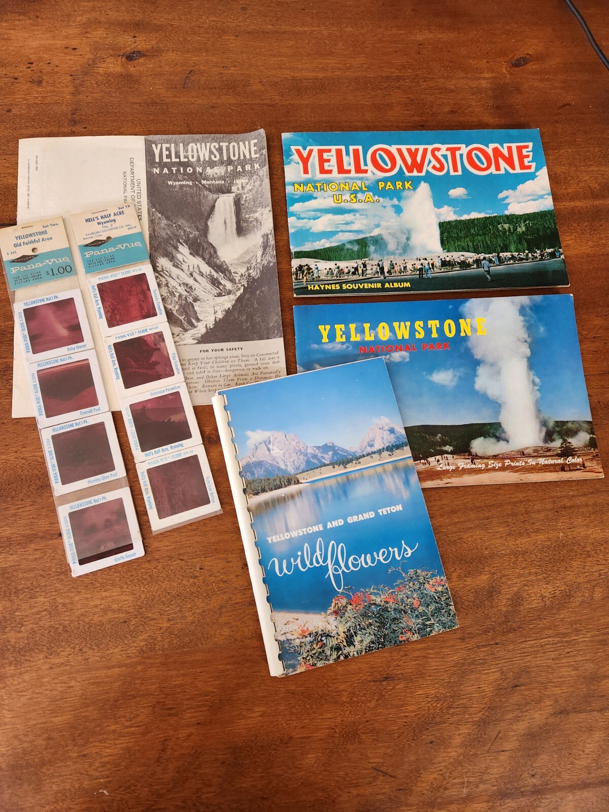 1960s Yellowstone Park Souvenir Albums, brochures, slides lot