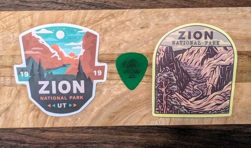 A set of Two Zion National Park Sticker Decal 3″