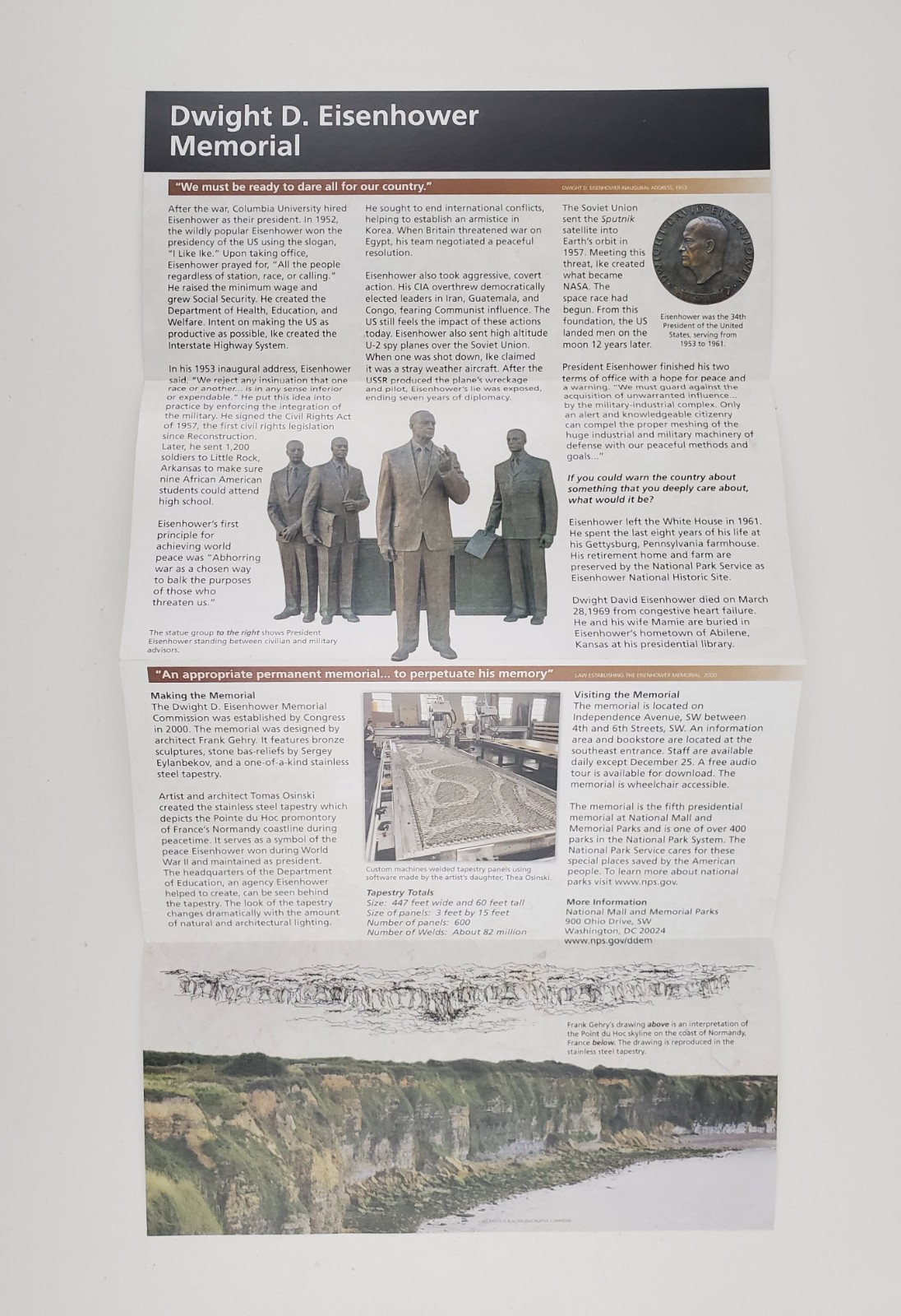 2000s Washington DC Dwight Eisenhower Memorial National Park NPS Travel Brochure