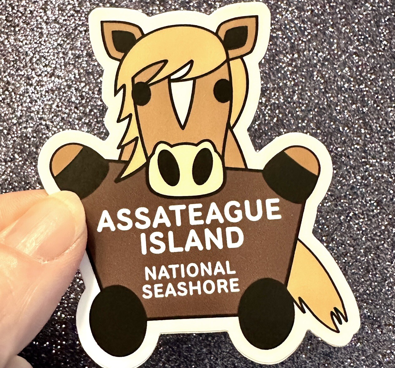 Assateague Island National Seashore Weatherproof Vinyl Sticker- Assateague Horse