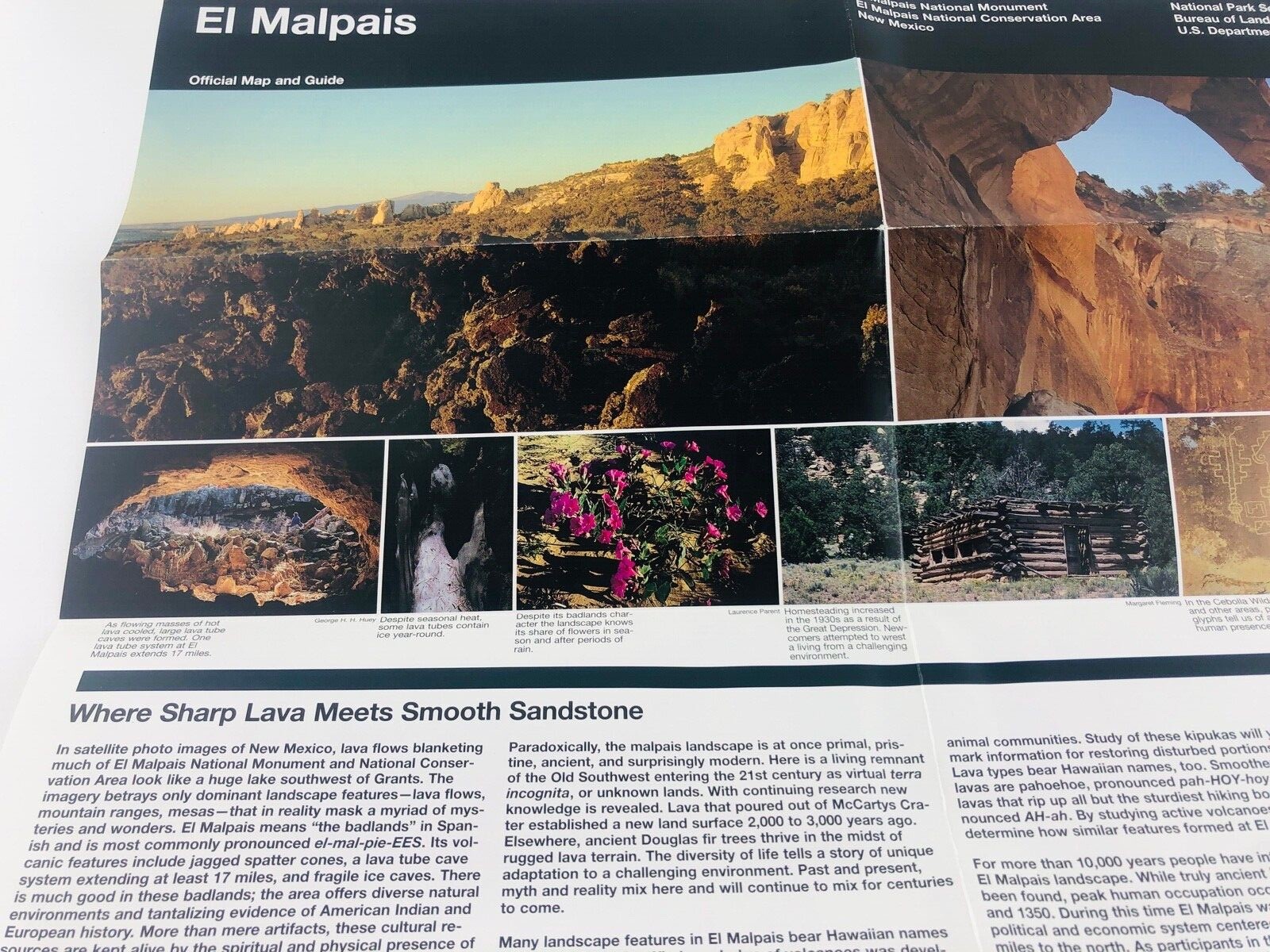 El Malpais National Monument Conservation Area New Mexico NM Guide Brochure Map
