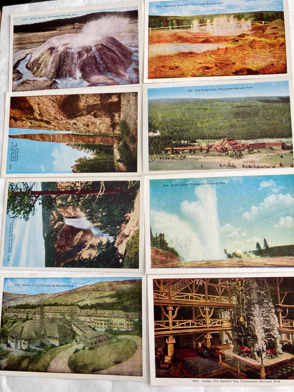 YELLOWSTONE NATIONAL PARK Box of Photo-Tint Postcards (43 of 50) Cody Wyoming