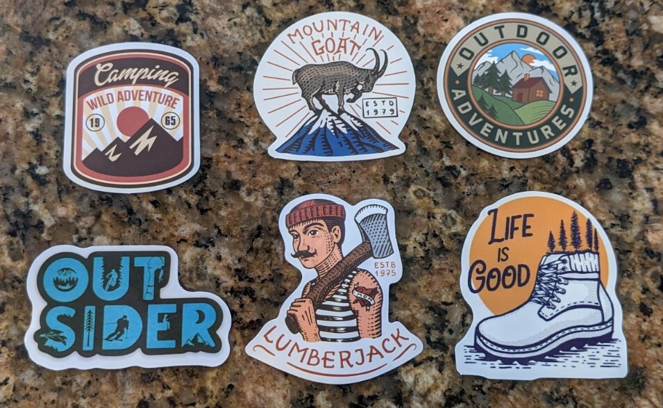 A set of Camping Outdoor Sticker Decals