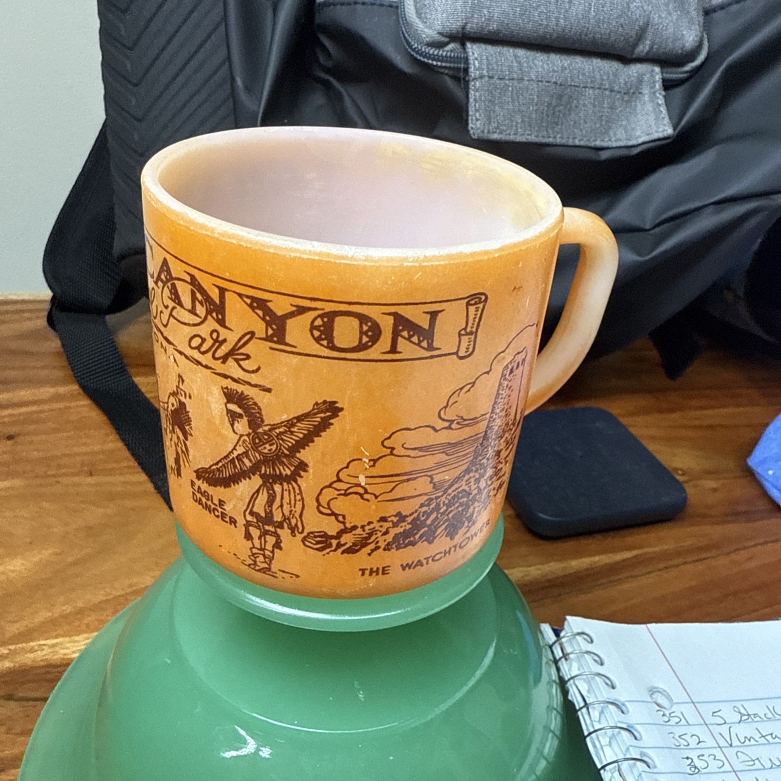 Federal Glass Vintage Grand Canyon National Park Arizona Mug Hopi Eagle Dancer