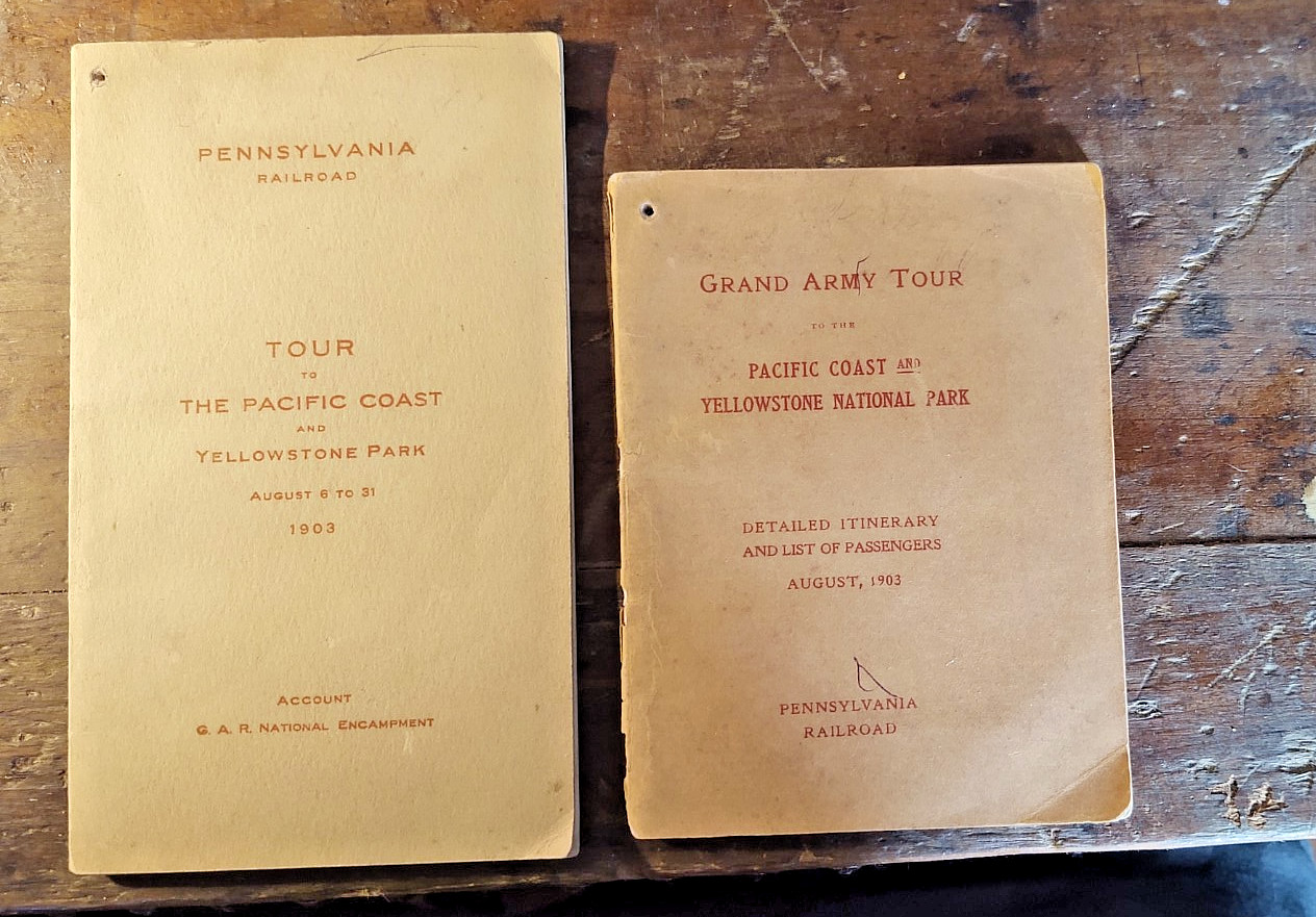 1903 Civil war GAR Books West Coast Yellowstone PRR Pennsylvania Railroad Map !