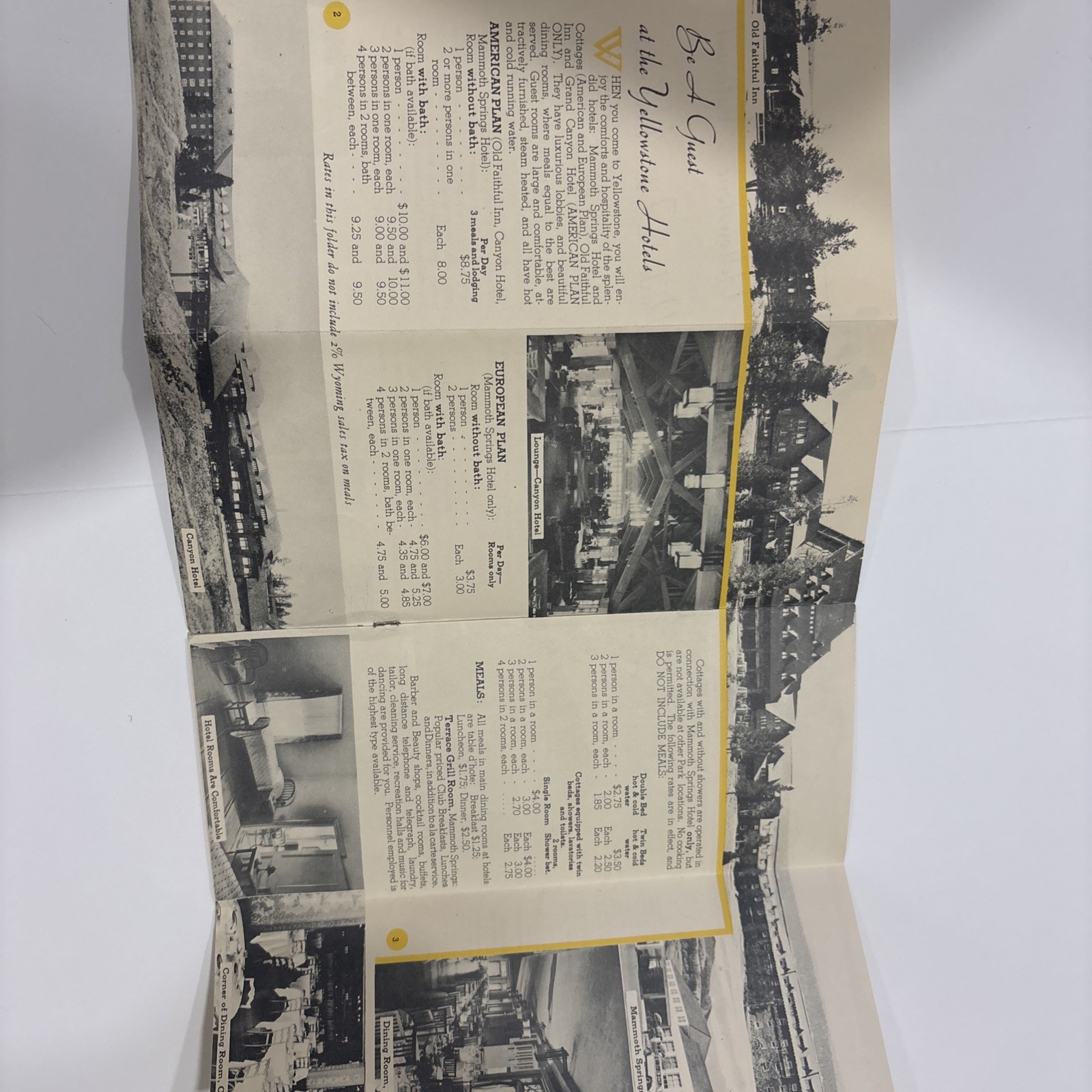 VINTAGE 1948 BROCHURE YELLOWSTONE NATIONAL PARK HOTELS LODGES CABINS RATES