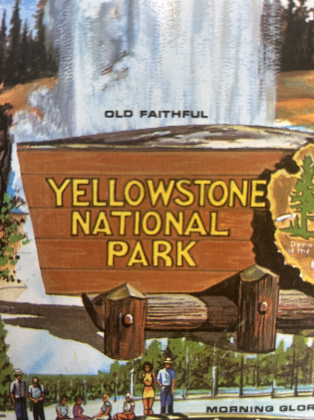 Ken Haag Yellowstone Metal Tray VTG 1960s Souvenir Art Scenic Collectible