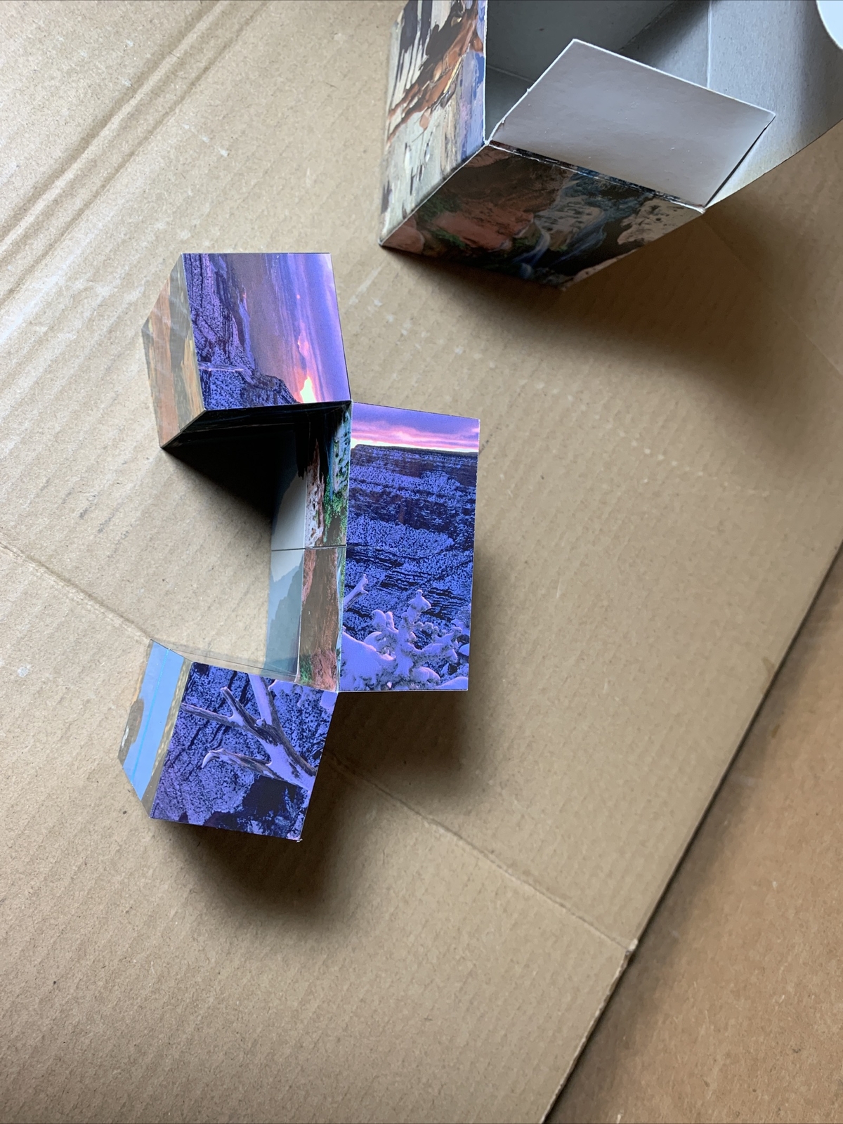 Vtg Grand Canyon National Park NPS AZ Souvenir Puzzle CUBE (9 pictures) in BOX
