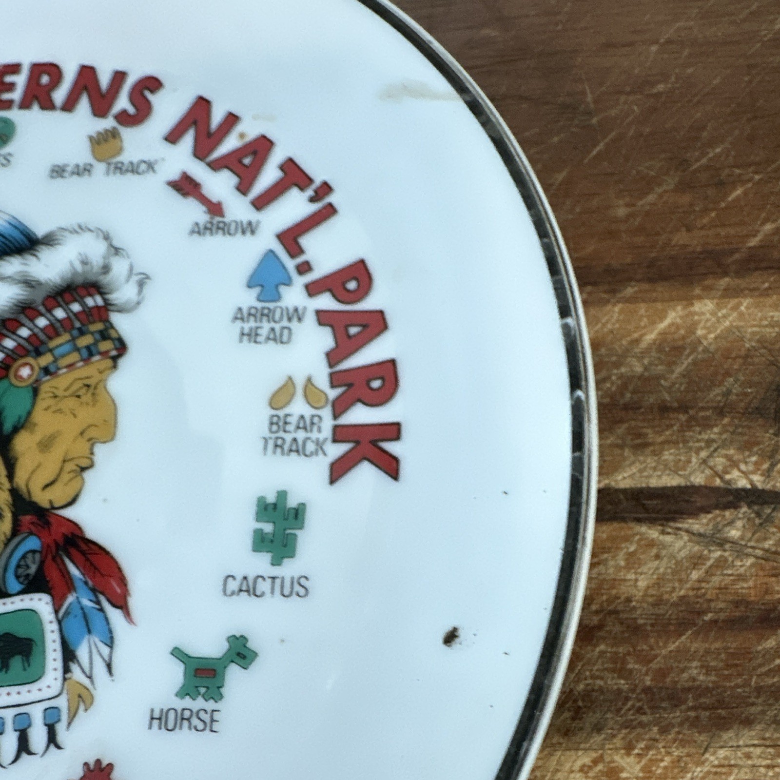 Carlsbad Caverns National Park New Mexico Souvenir Plate Japan Native Chief