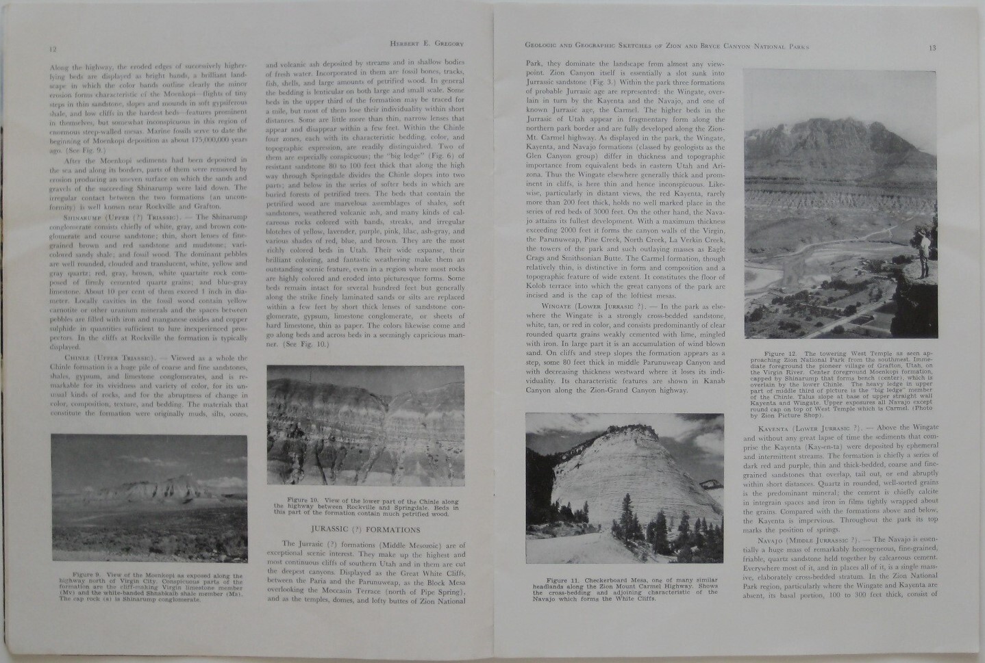 Geology & Geography of ZION & BRYCE CANYON NATIONAL PARKS 1956 Map Booklet Utah