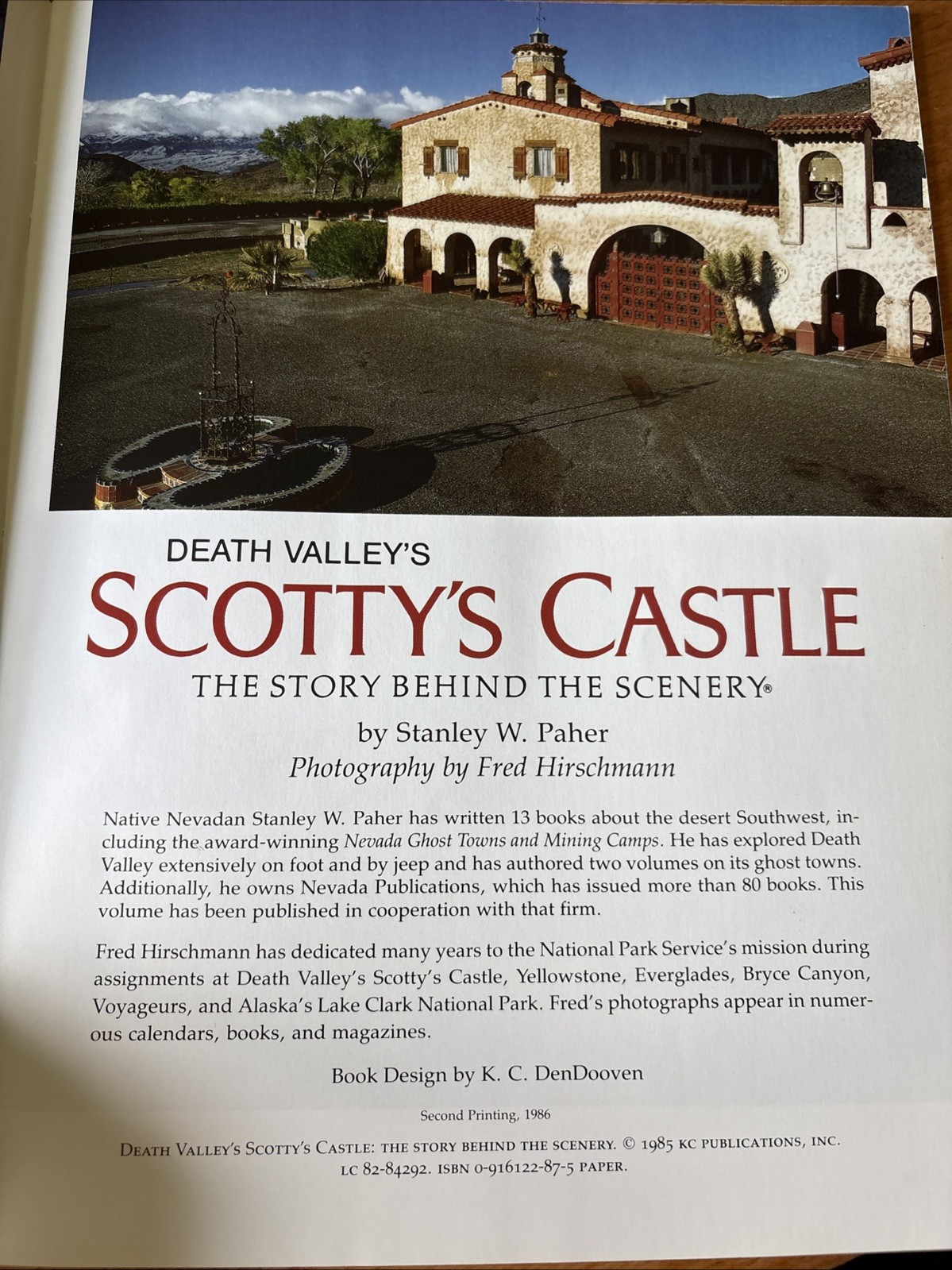Death Valleys – Scottys Castle : The Story Behind The Scenery (1986/ Trade PB)