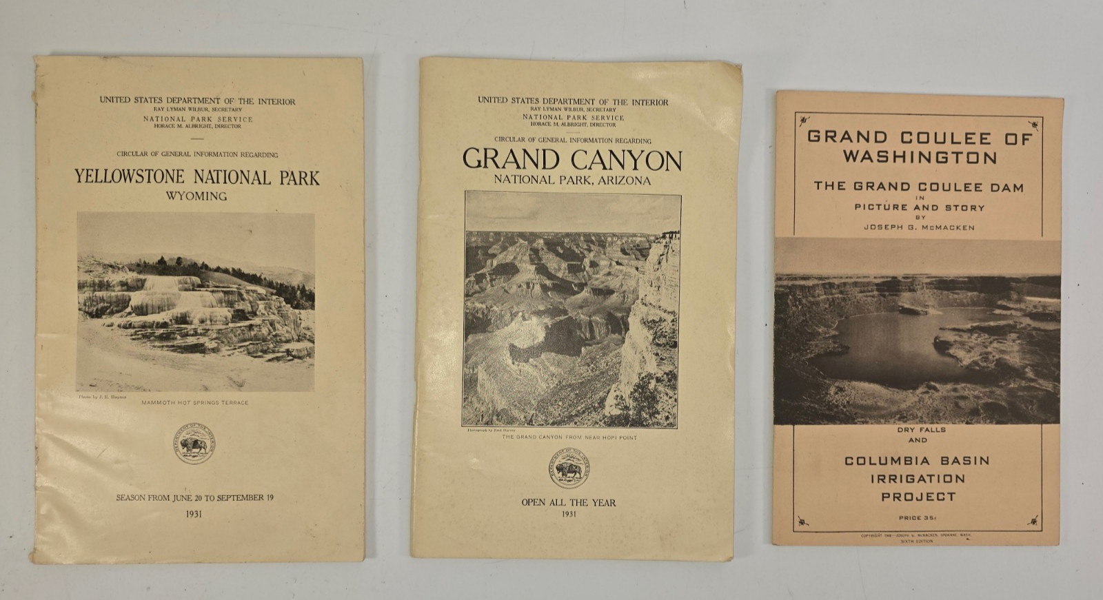 1930 Yellowstone National Park Circular Wyoming Department Interior Foldout Map