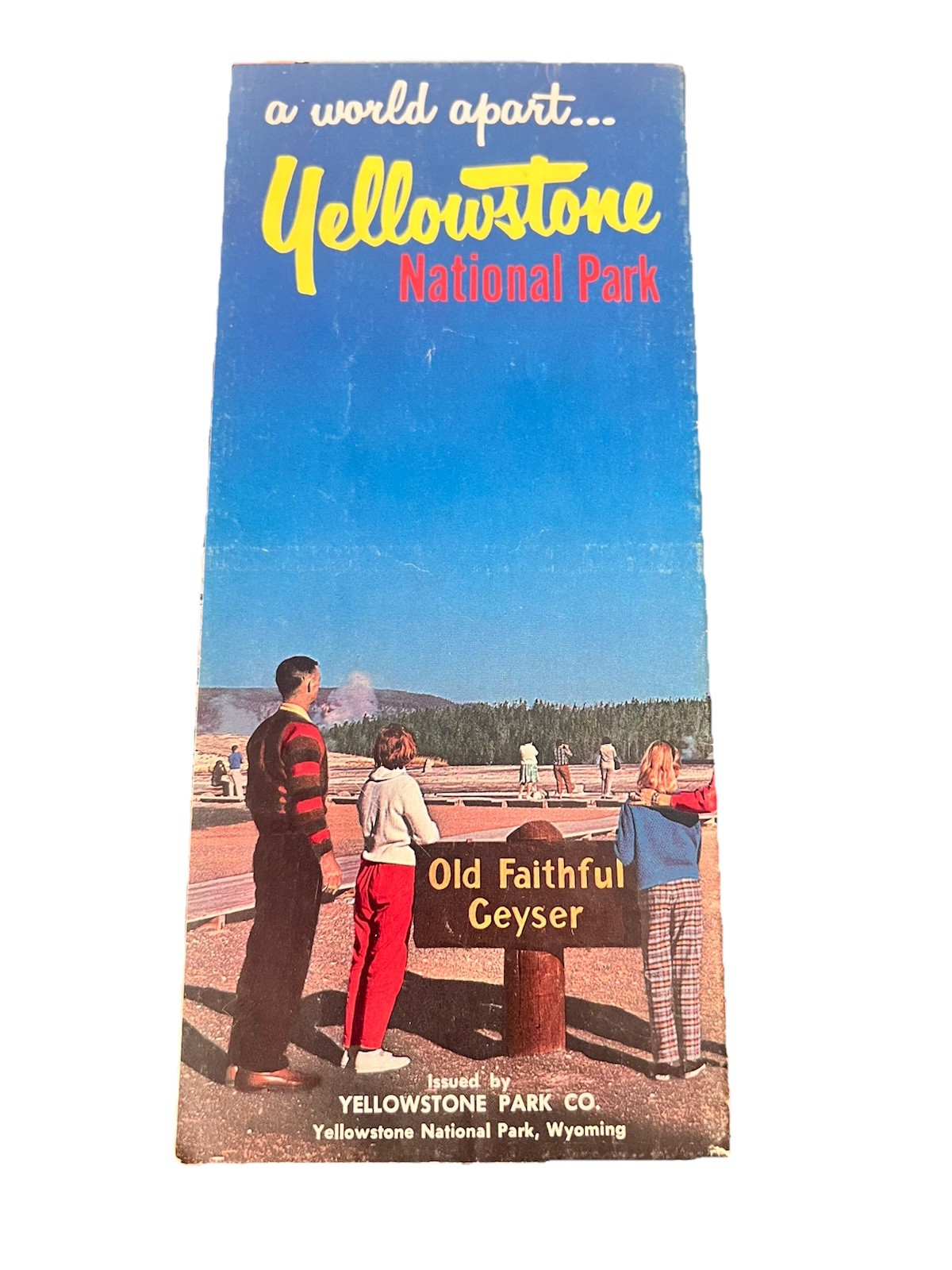 Vintage Yellowstone National Park Travel Brochure Old Faithful Geyser 1964